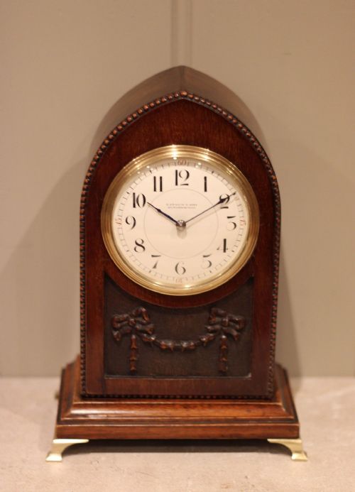 fig 1. Mahogany Lancet Top Mantel Clock