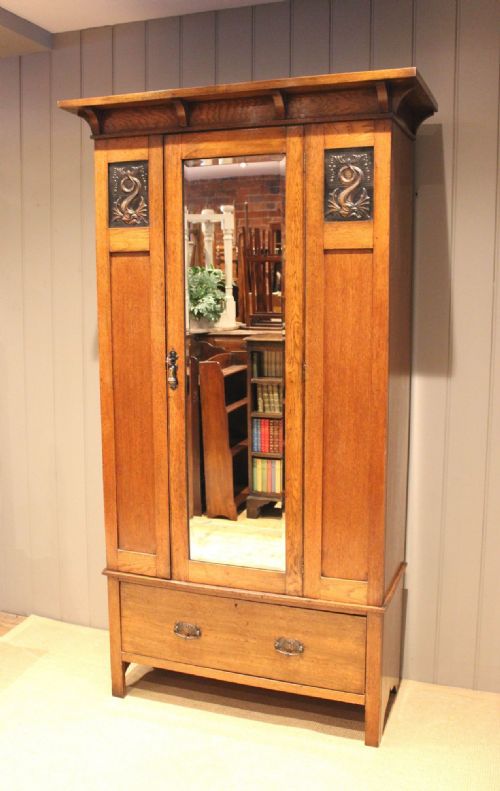 Arts & Crafts Oak Wardrobe