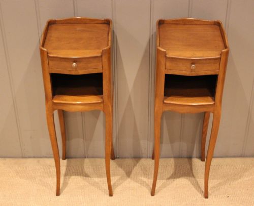 fig 1. Pair Of French Beech Wood Bedside Cabinets