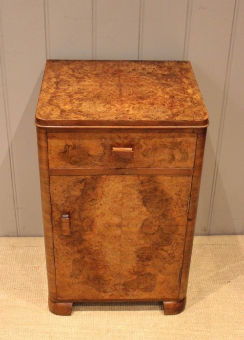 Art Deco Walnut Bedside Cabinet
