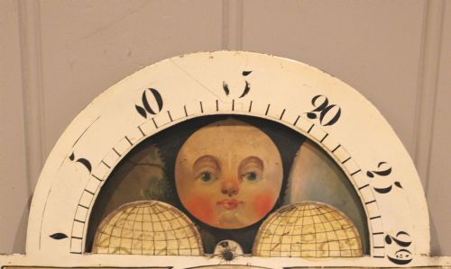 fig 1. Arched Moon Roller Longcase Clock Dial