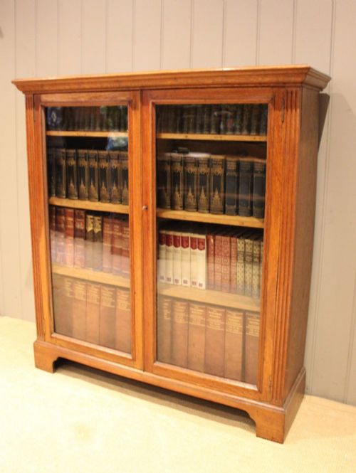 Edwardian Oak Glazed Bookcase