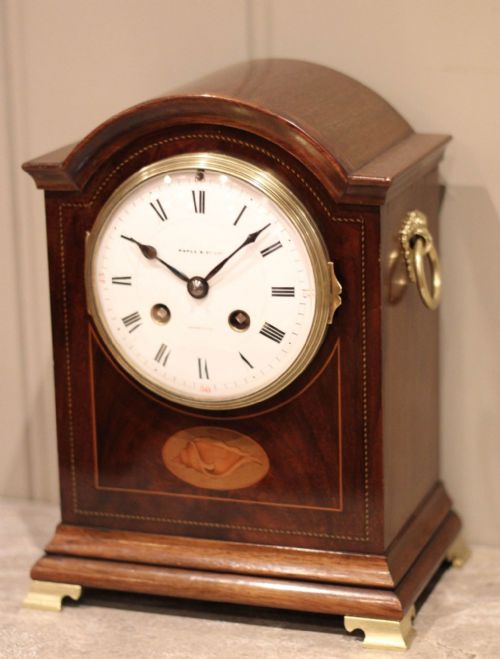 MAHOGANY INLAY MANTEL CLOCK - ADDITIONAL PHOTO 2