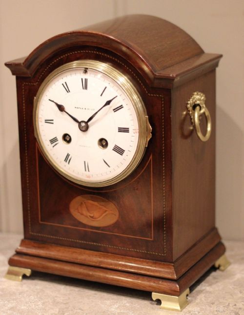 MAHOGANY INLAY MANTEL CLOCK - ADDITIONAL PHOTO 4