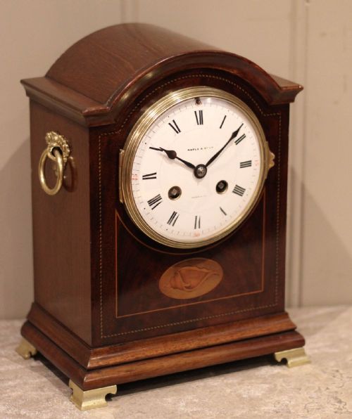 MAHOGANY INLAY MANTEL CLOCK - ADDITIONAL PHOTO 5