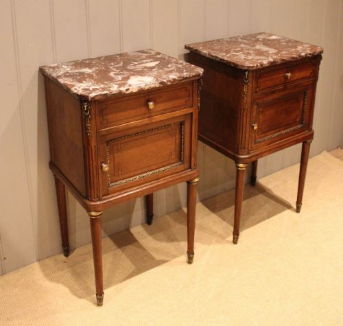 fig 1. Pair Of Belgian Oak Bedside Cabnets