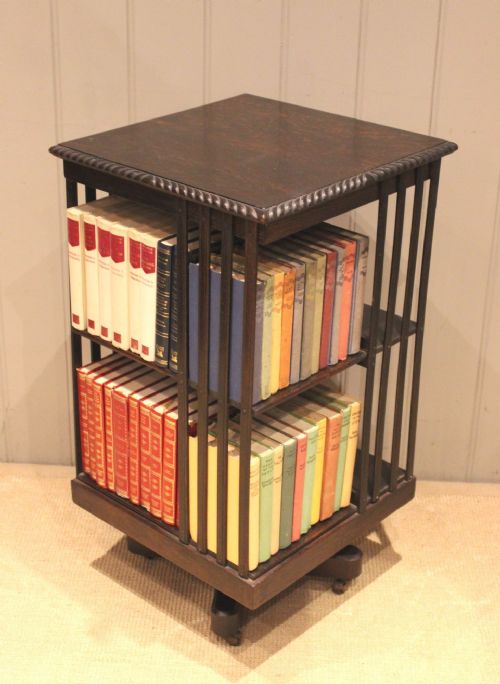 fig 1. Dark Oak Revolving Bookcase