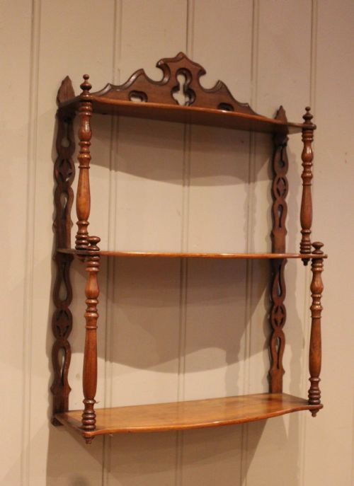 French Walnut Wall Shelves
