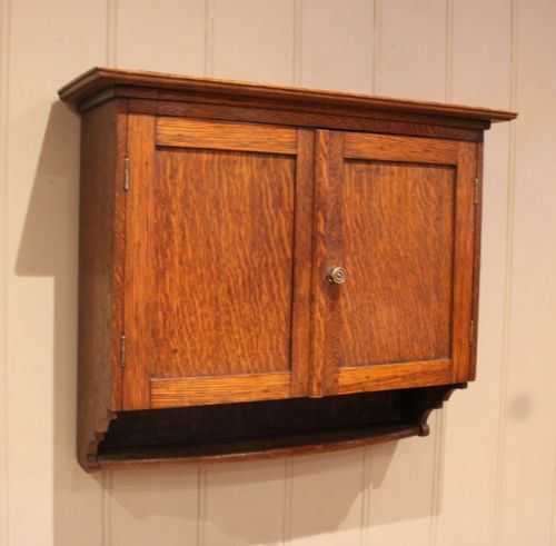 Edwardian Oak Wall Cabinet
