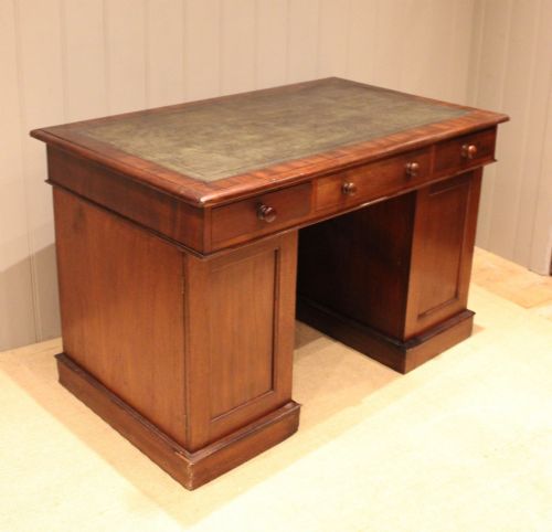 fig 1. Late 19th Century Small Mahogany Pedestal Partners Desk