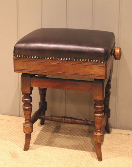 Victorian Walnut Piano Stool