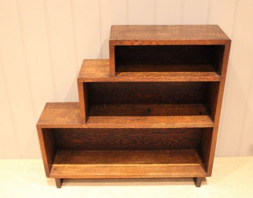 fig 1. Oak Art Deco Sectional Open Bookcase