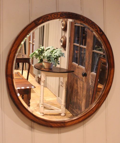 Circular Oak Wall Mirror