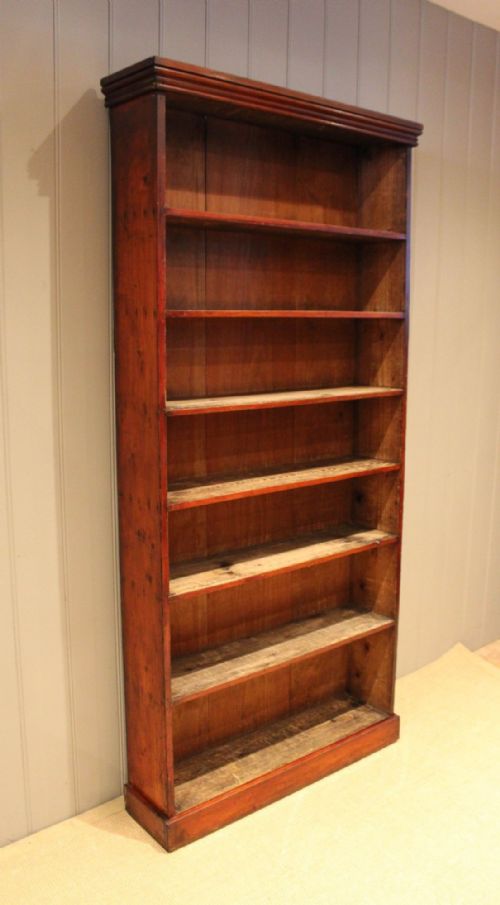 fig 1. Mid Victorian Tall Rustic Pine Open Bookcase