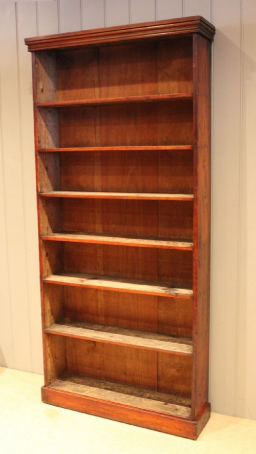 Mid Victorian Tall Rustic Pine Open Bookcase