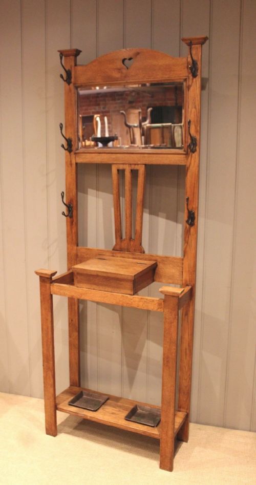 Arts & Crafts Oak Hall Stand