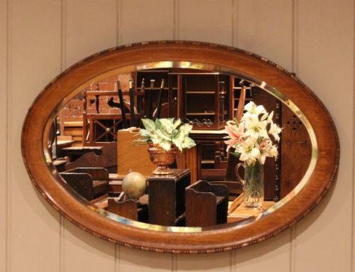 Oval Oak Wall Mirror