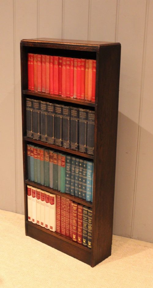 fig 1. Small Dark Oak open Bookcase