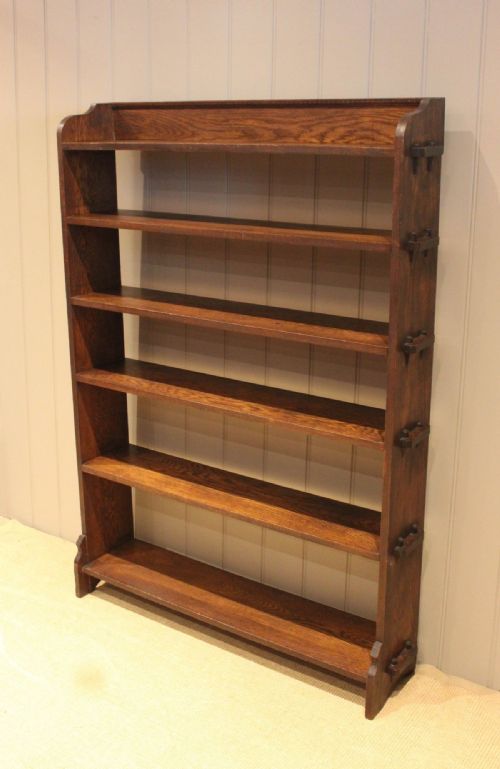 fig 1. Large Oak Open Pegged Bookcase