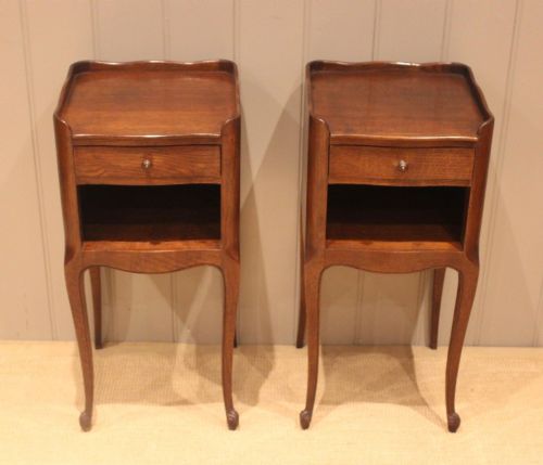 Pair of French Oak Bedside Cabinets
