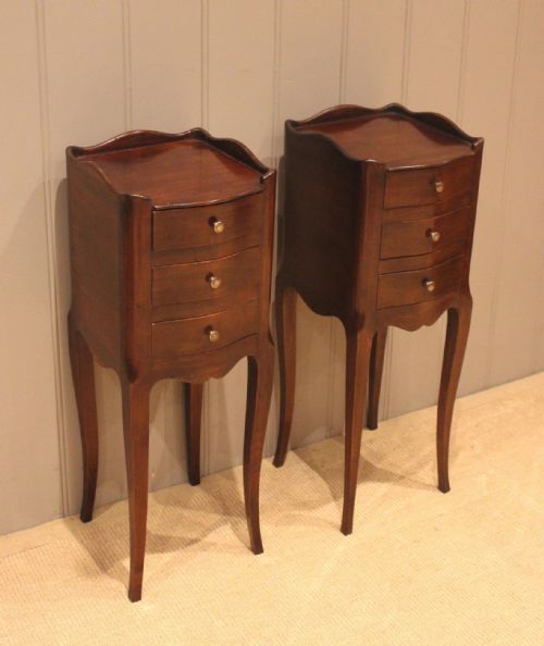 Pair of French Small Proportioned Cherry Wood Bedside Cabinets