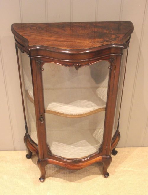 Late 19th Century Figure Walnut Display Cabinet