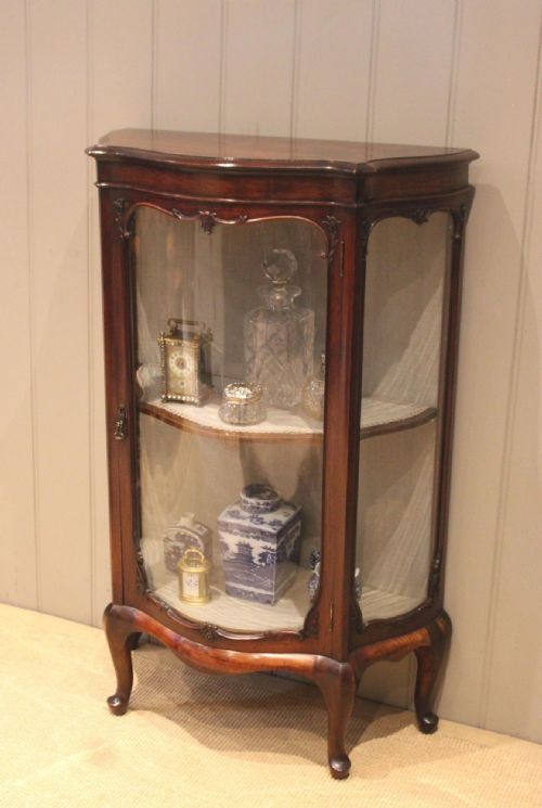 fig 1. Late 19th Century Figure Walnut Display Cabinet
