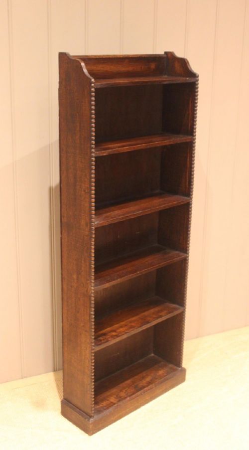 fig 1. Tall Slim Oak Open Bookcase