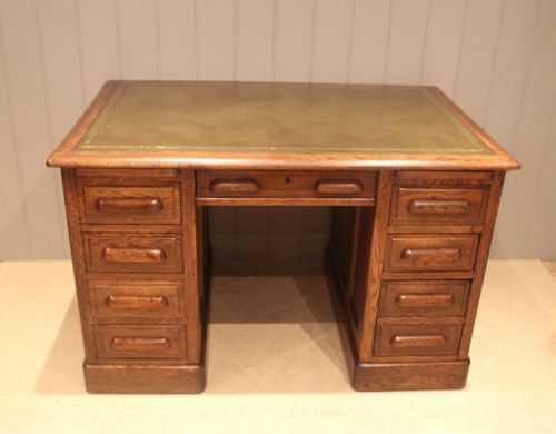 fig 1. Substantial Oak Pedestal Desk