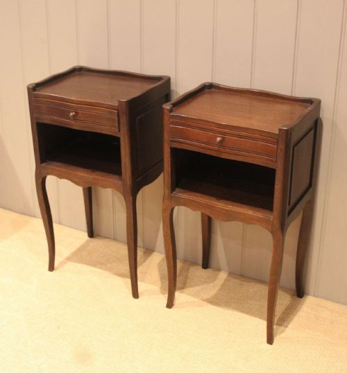 Pair of French Solid Oak Bedside Cabinets
