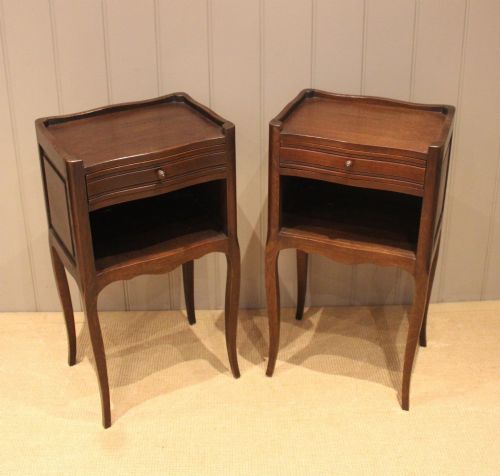 fig 1. Pair Of French Solid Oak Bedside Cabinets
