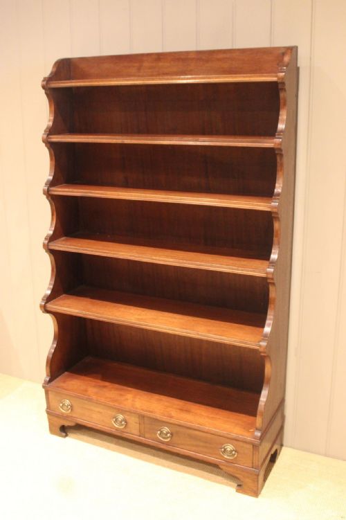 fig 1. Tall Mahogany Open Waterfall Bookcase