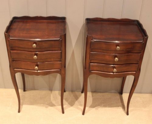 Pair of French Cherry Wood Bedside Cabinets