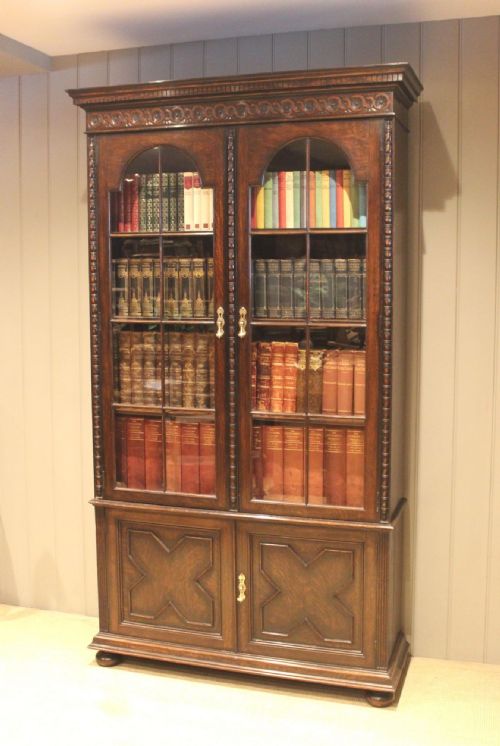 Substantial Oak Cabinet Bookcase