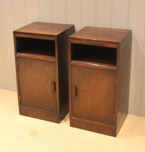 fig 1. Pair Of Oak Bedside Cabinets