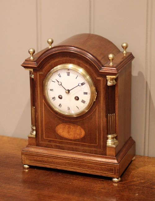 fig 1. Mahogany And Inlay Arch Top Bracket Clock