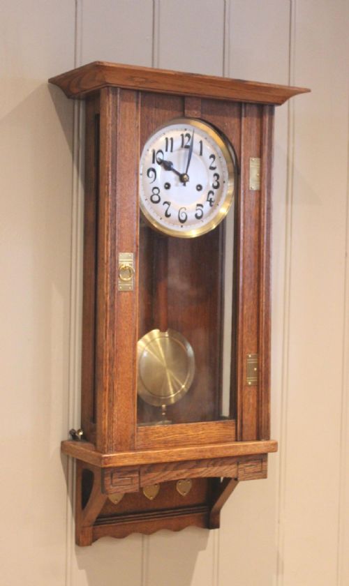 fig 1. Oak Arts & Crafts Striking Wall Clock