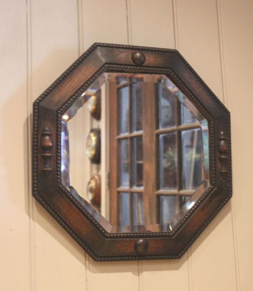 CARVED OAK WALL MIRROR - ADDITIONAL PHOTO 3