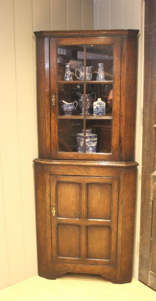 fig 1. Victorian Oak Corner Cabinet
