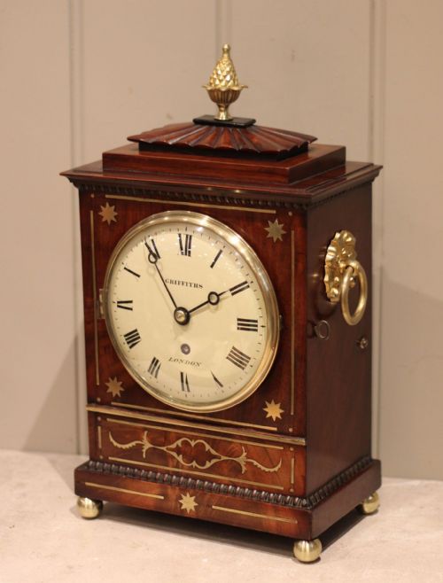fig 1. Regency Timepiece Mahogany Bracket Clock
