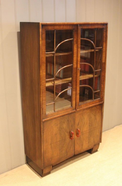 fig 1. Art Deco Walnut Display Bookcase