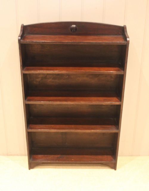 fig 1. Oak Open Bookcase With A Beaded Edge