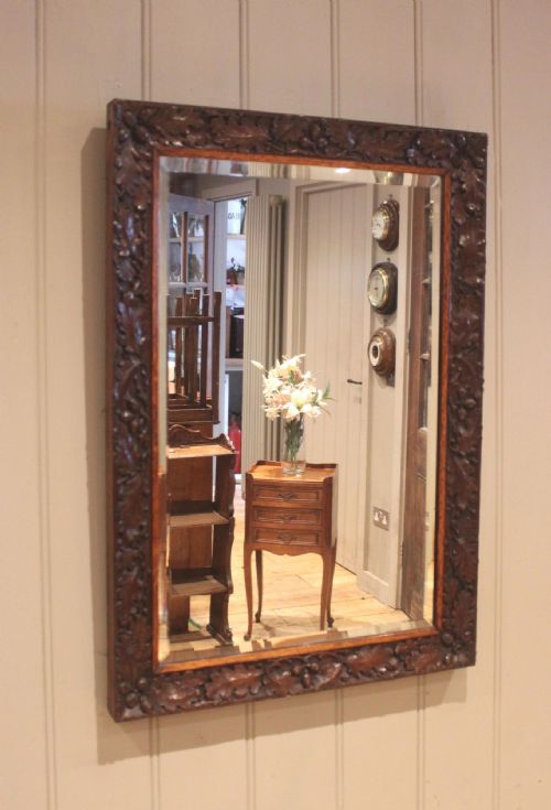 fig 1. Mid Victorian Carved Oak Wall Mirror