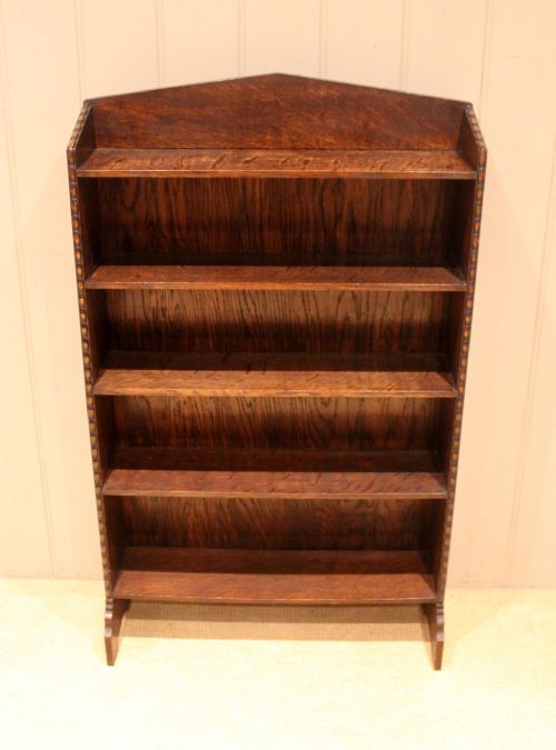 fig 1. Oak Open Bookcase Having A Beaded Edge