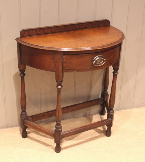 Oak Demi Lune Side Table