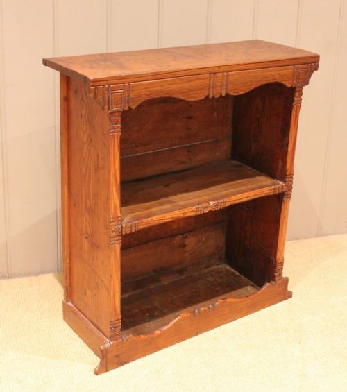 fig 1. Small Proportioned Pitch Pine Open Bookcase