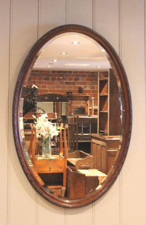 Oval Mahogany Wall Mirror