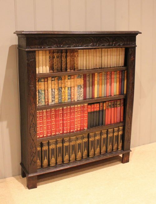 Victorian Dark Oak Open Bookcase
