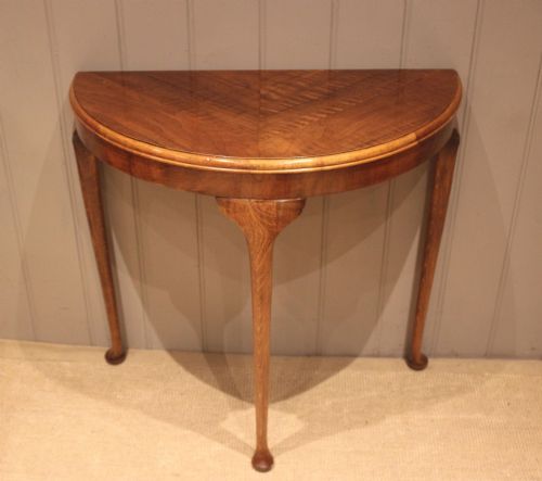 Walnut Demi Lune Table