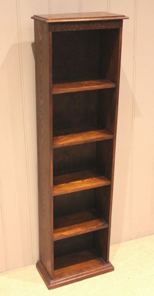 fig 1. Tall Slim Oak Open Bookcase